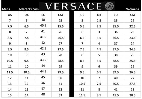 versace sizes in us